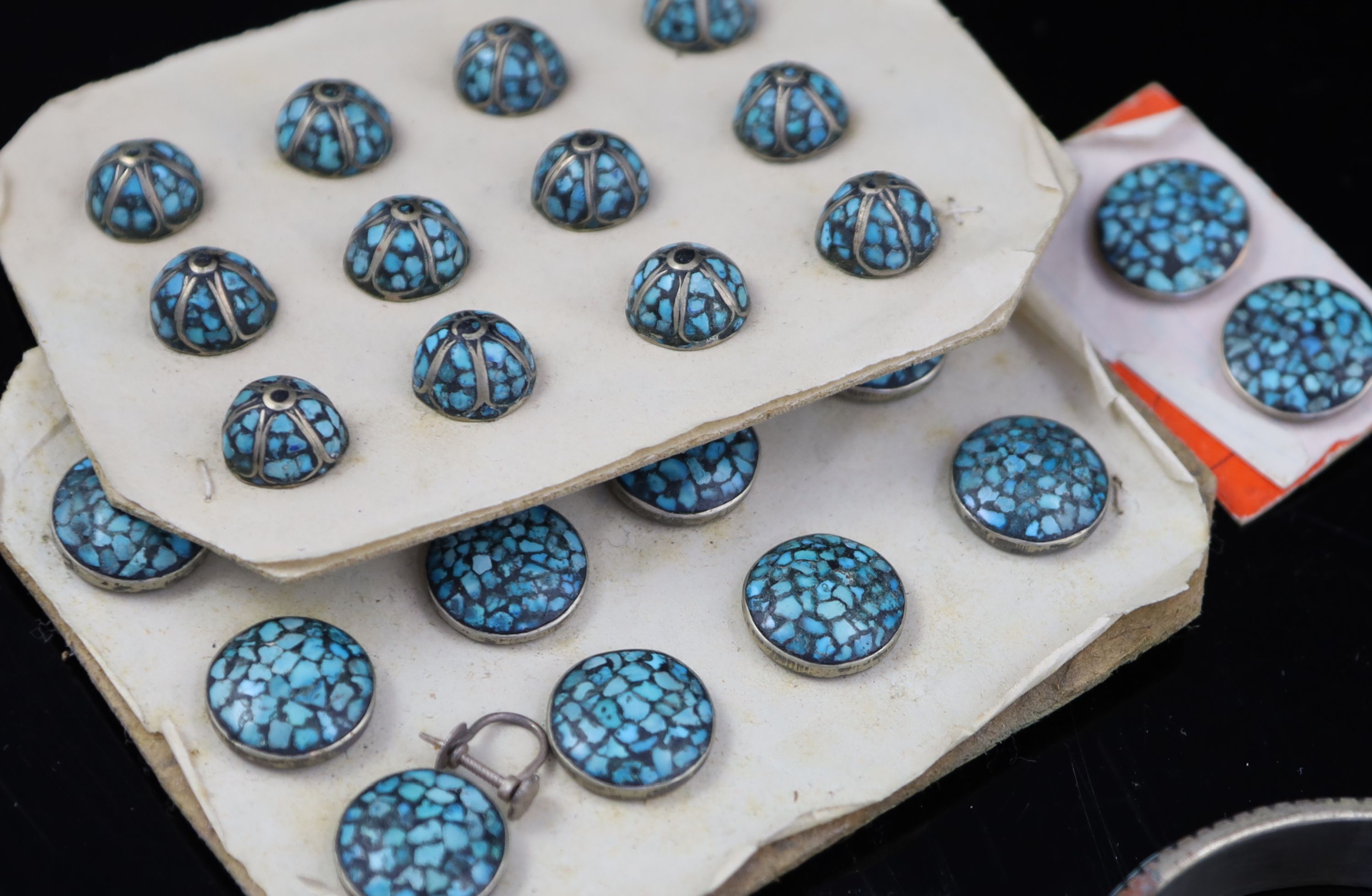 A quantity of assorted mainly continental turquoise set jewellery